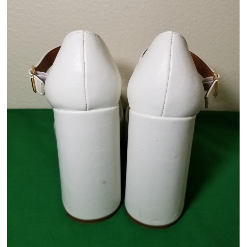 X2B White Mary Jane Skyrise Heels Womens  Sz 7 Platform Chunky Block Retro Doll - Picture 3 of 8